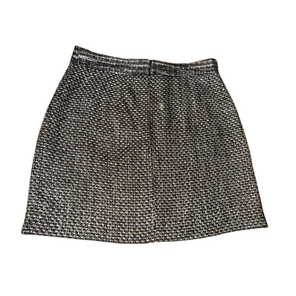 Tweed Skirt Size 8 Black White Wool Blend Classic Preppy‎ Casual Office Mod Work - Picture 3 of 5